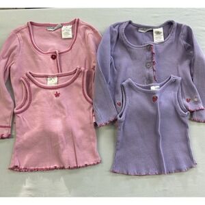 Vintage Y2K Simply Basic Set Of 2 Matching Tank Tops & Cardigans Girls Size 4